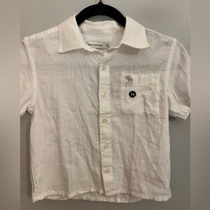 abercrombie & kids NWT White‎ linen blend button -up Size 5/6